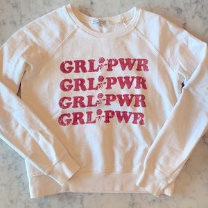 Rebecca Minkoff Girl Power Sweatshirt in Ivory/Red